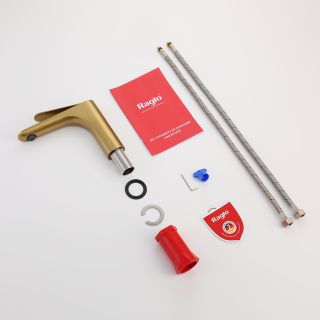 Смеситель для раковины Raglo R21.10.03 золотой сатин